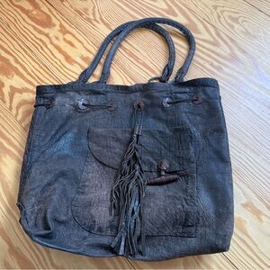Henri Bendel Dark Brown Leather Tote